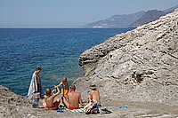Cap Corse, Westküste, Badeplatz bei Marine di Negru (Flo, Andi, Sina, Ralf, Eva).JPG
